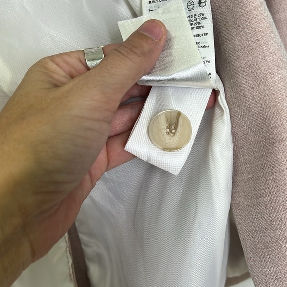 H&M - Fitted Soft Pink 1 Button Lined Long Sleeve Blazer Size XXS - Picture 9 of 12